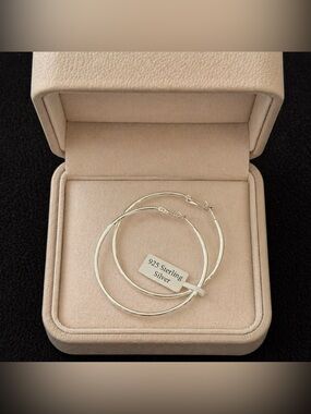 Sterling silver small hoop earrings 50mm